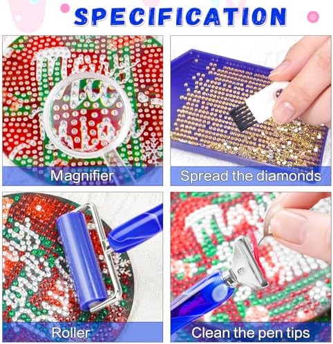 RaySoar Diamond Art Pens Diamond Art Tools Painting Pen with Screw Metal Tips Multi-Placer Tool Accessories for Adults Gem Rhinestone Picker Stylus Blue