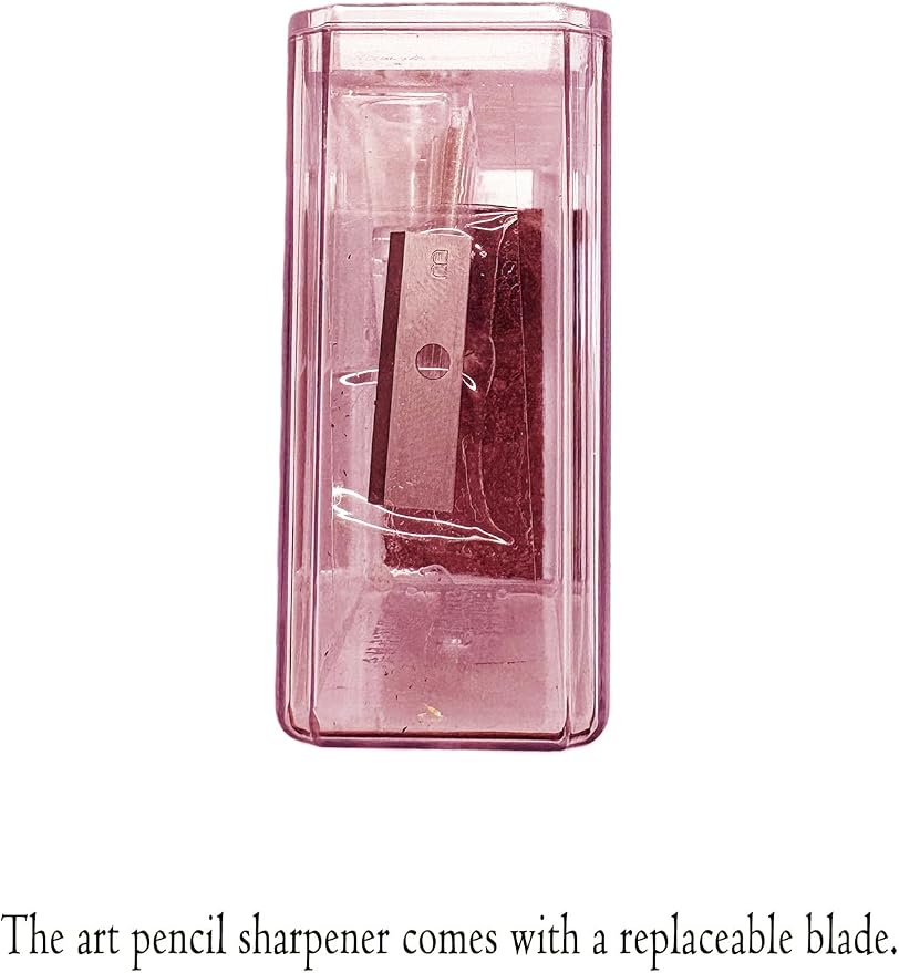 4-Hole Art Pencil Sharpener,Sketch Sharpener,Long Lead Grinding Tool,Pencil Grinder,Suitable for Artists and Drawing Enthusiasts (F.2 Pieces(Pink))