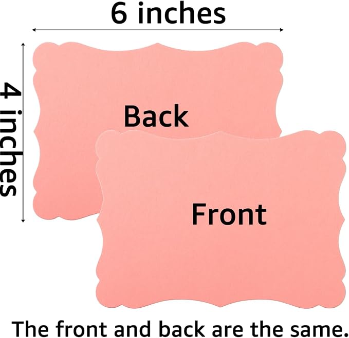 50 Pack Blank Kraft Greeting Cards, Pink, 5 Colors, 4x6IN