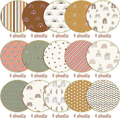 Haooryx Boho Origami Papers, 60pcs 11x11 Inch Pattern Art Craft Paper Set