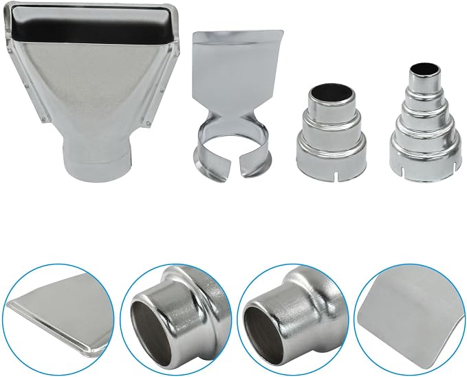 4Pcs Heat Gun Nozzle Kit, Stainless Steel, Style 1