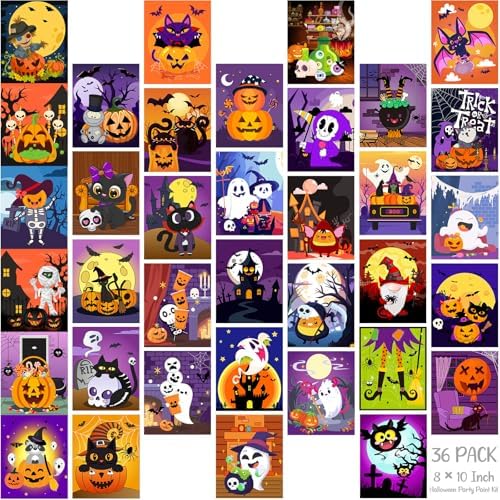 Harloon 36 Pcs Afro Queen Pre Drawn Canvas 8x10,Funny Halloween