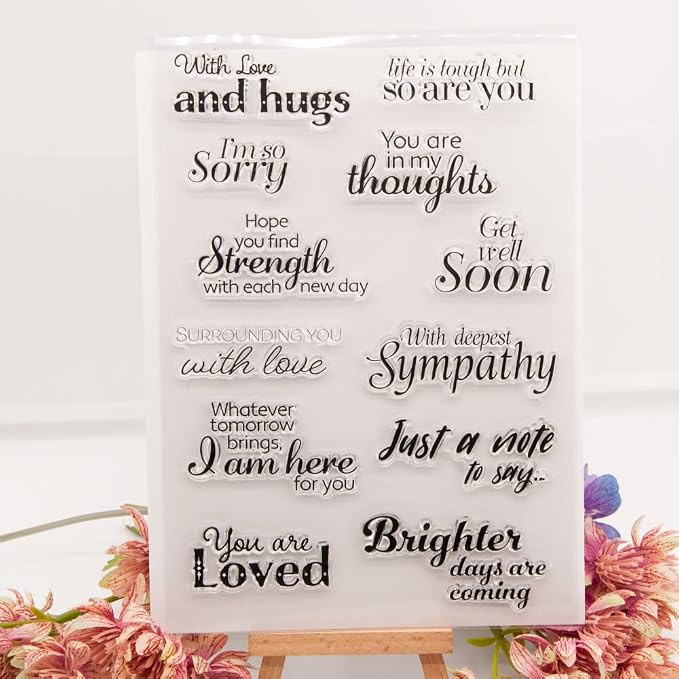 with Love and Hugs Sentiment Clear Stamps for Card Making Decoration and DIY Scrapbooking