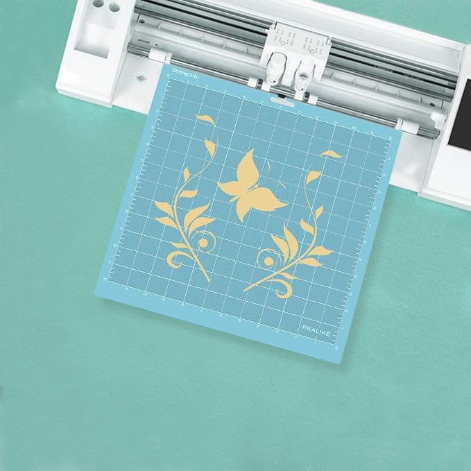 REALIKE 12X12 Lightgrip Cutting Mats for Silhouette Cameo 5/4/3/2/1(3 Mats) Gridded Adhesive Non-Slip Cut Mat for Crafts, Quilting, Sewing, Scrapbooking and All Arts