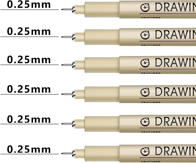 Muchcute Extra Fine Point Writing Pens,6 Black 0.25mm Smooth No Bleed Bible | Ultra Thin Annotation Pen Journaling Bible Study Supplies, Waterproof 01 Micro Line Tip Fineliner Gel Felt Ink Markers Stuff