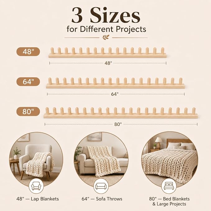NYELOZIO 2026 Upgraded 80 Inch Chunky Blanket Loom Kit