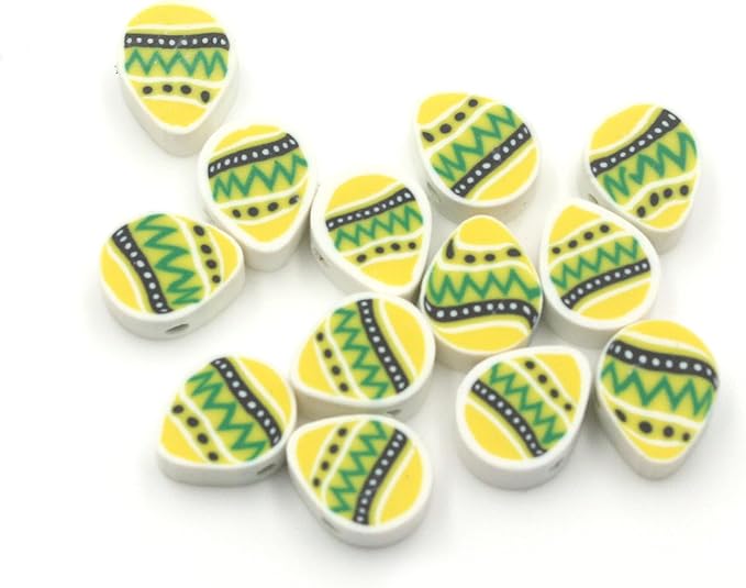 100 Pcs Easter Egg Polymer Clay Beads Mixed Heishi Spacer Beads Supplies for DIY Bracelet Earring Necklace Jewelry Making