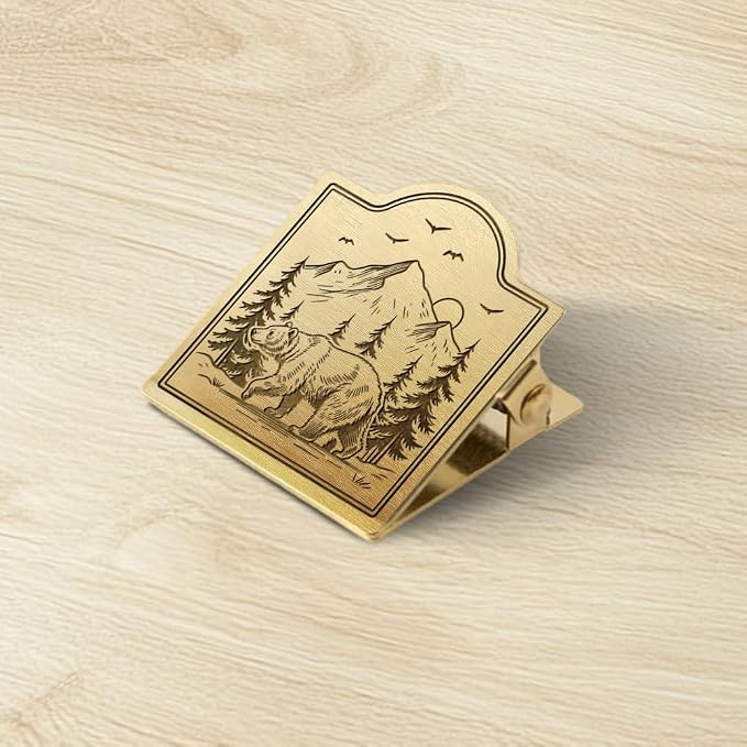 ANATTASOUL Forest Bear Travel Journal Clip for DIY Use