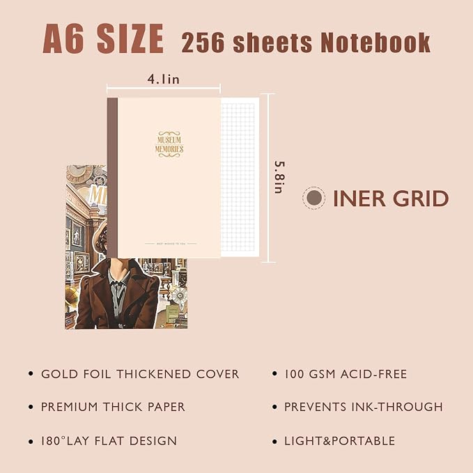 Museum Scrapbooking Supplies Kit, A6 Notebook, Vintage Junk Journaling Kit