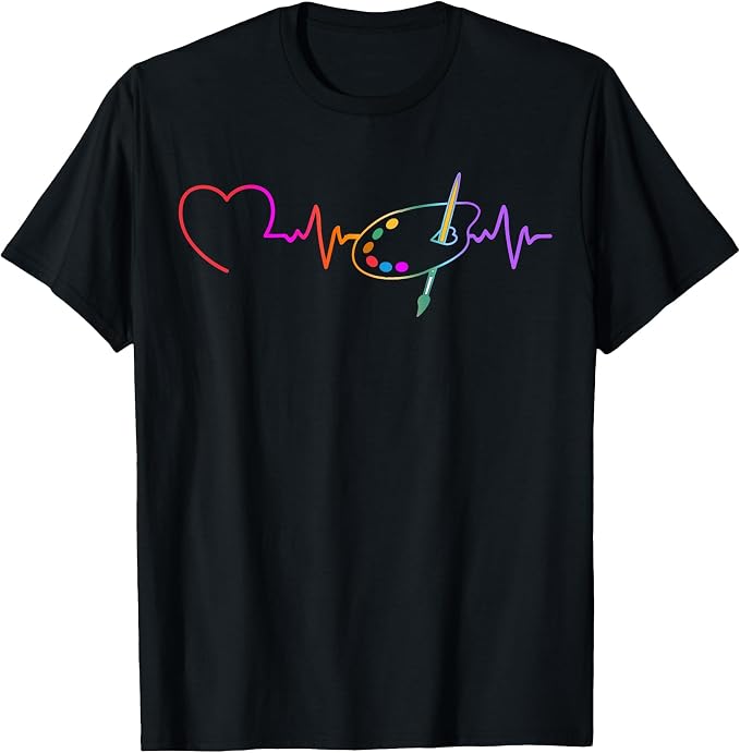 Funny Paint Palette Brush Artist Painter Art Teacher Men Kid T-Shirt
