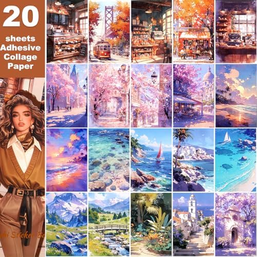Scrapbook Stickers Book - 400 Aesthetic Pre-Cut People & Washi Stickers for Journaling Junk Journaling Sticker
