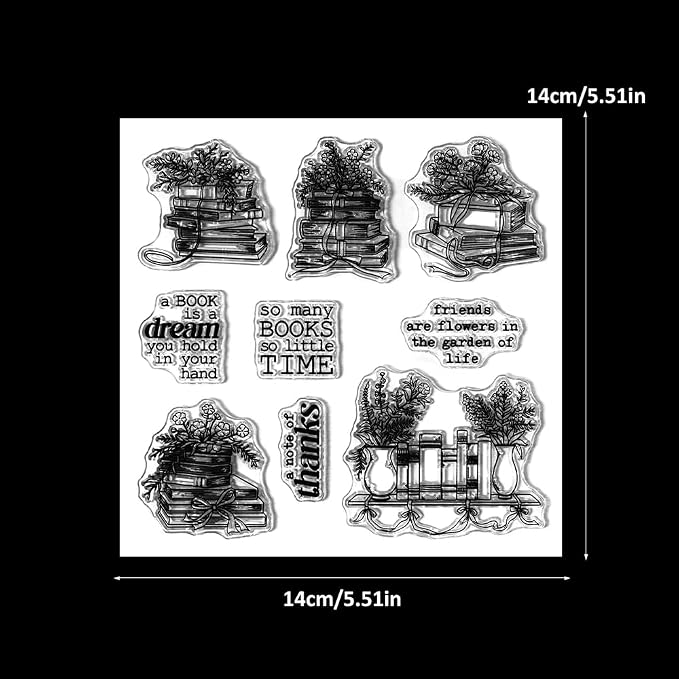 Clear Stamps and Metal Cutting Dies Set for Card Making Scrapbooking, DIY Craft Stamps and Dies Kit for Journaling, Albums, Greeting Cards, Holiday Cards, Birthday, Christmas (YX2035)