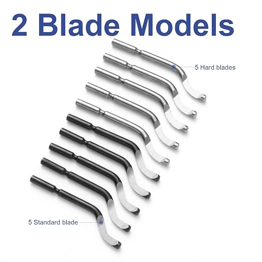 10-Piece HSS Deburring Tool Set – High-Speed Steel Blades for Metal, Aluminum, Copper, PVC, Resin, Wood & 3D Prints – Manual Chamfer & Reamer with Metal Handle