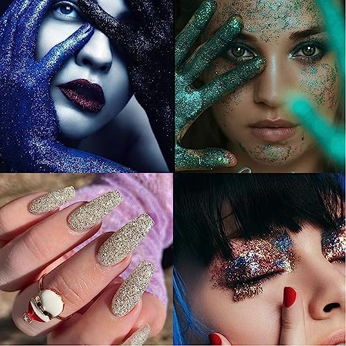 Holographic Fine Glitter Set, Multi Assorted 20 Colors Arts and Craft Glitter, Ultra Fine Glitter Powder Sequins for Resin Epoxy Tumbler Nail Body Face Hair Decoration Weddings Flowers Festival