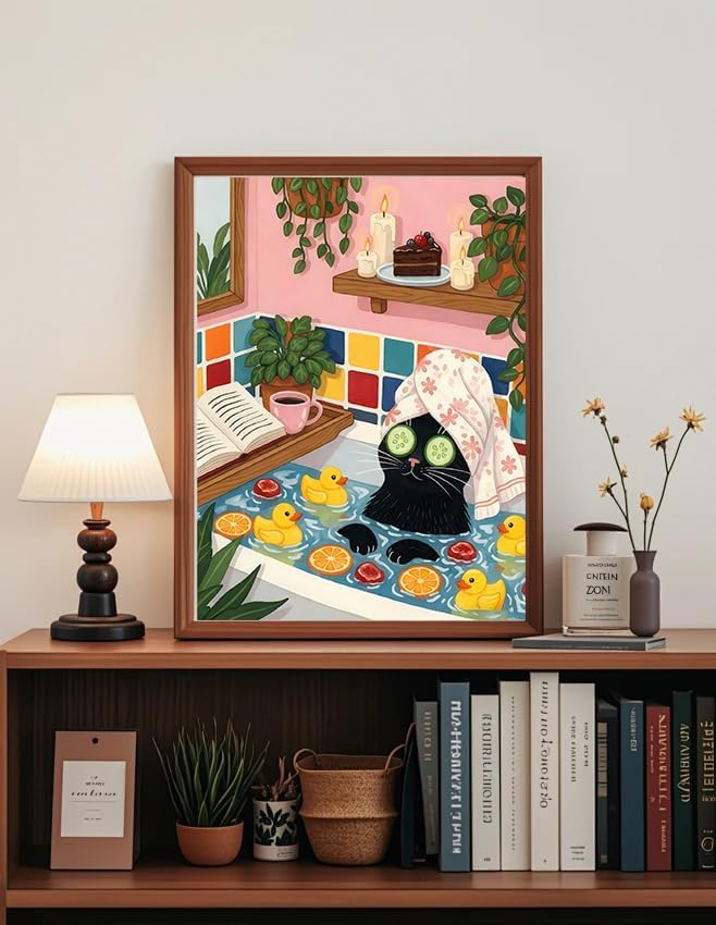 CraftBliss Cat Paint by Number for Adults, Funny Animal Painting by Numbers, DIY Acrylic for Beginners Unframed, Easy Paint by Numbers Adults on Canvas Decor 16x20inch