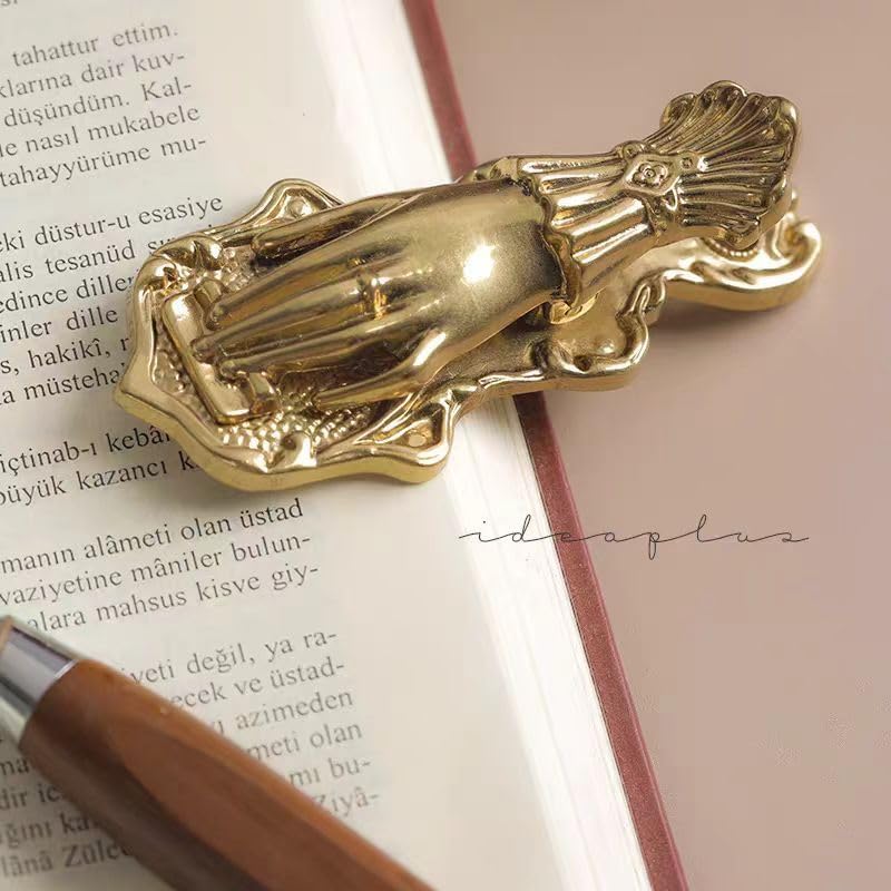 Lady's Hand Shaped Metal Paper Clip Binder Clips Page Holder Vintage Bullet Junk Journal Clips Book Clips Decorative Clip Traveler's Notebook Accessories Clamps for Office Home DIY Use Gold