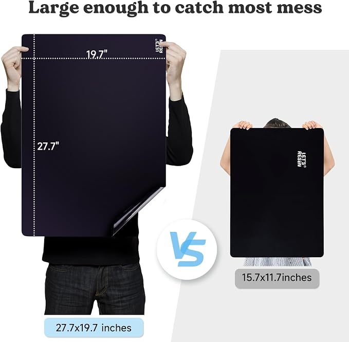 LET'S RESIN Extra Large Silicone Mat for Crafts, 27.7'' x 19.7'' Nonstick & Nonslip Silicone Crafts Mat, Multipurpose Heat-Resistant Table Protector Silicone Sheets for Resin, Liquid, Paint, Clay