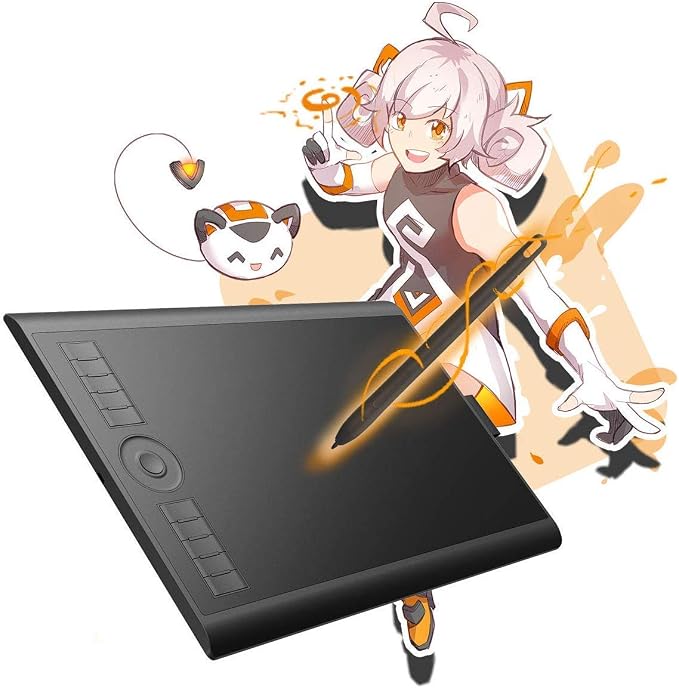 GAOMON M10K Drawing Tablet, 10x6 with Touch Ring, 10 Keys & 8192 Pressure