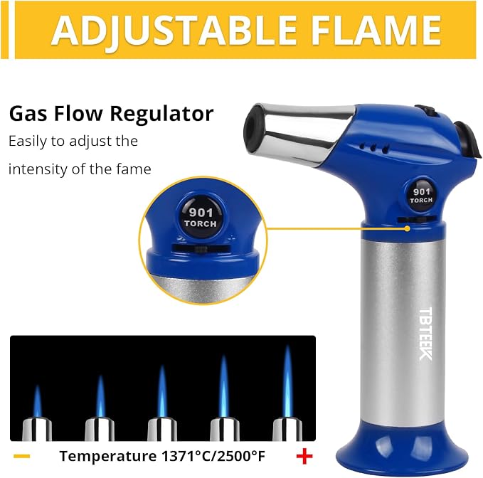 TBTeek Kitchen Butane Torch with Safety Lock for Baking, Crafts & Steak