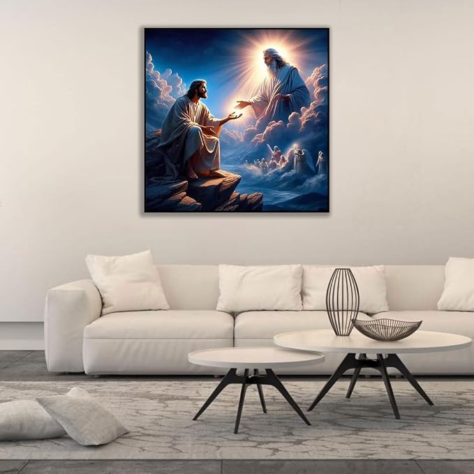 CHWGLFGG 5D Jesus Diamond Art Kits for Adults Beginners 12x16inch | Inspiring Faith Diamond Painting Kit, DIY Full Round Drill Paint by Diamonds Dot Gem Art for Adult, Home Wall Decor