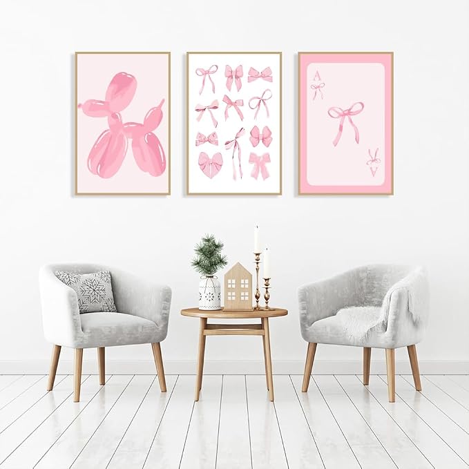NEGEKFKX 6 Pack Coquette Paint by Numbers Kit for Adults Beginner,Cute Pink Easy Adult Paint by Number Kits on Canvas DIY Painting for Beginners Art by Numbers for Home Wall Decor 8x12 Inch