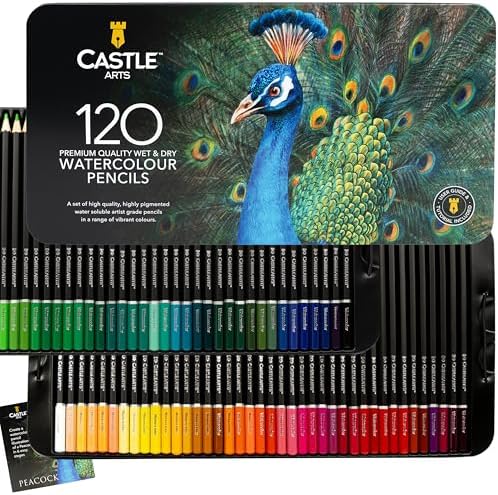 Castle Art Supplies 120 Watercolor Pencils for Adults - Professional Grade