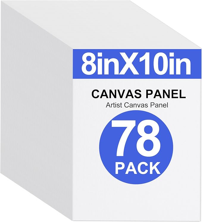 78 Pack of 8x10 Inch Flat Canvas Boards for Painting,Canvas Panels for Artist