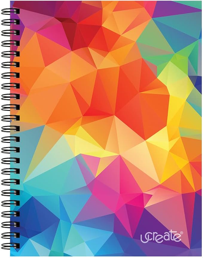 UCreate Fashion Poly Cover Sketch Book, Colorful Cover, Spiral Bound