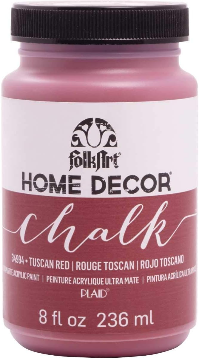 FolkArt 34994 Home Decor Chalk Furniture & Craft Paint in Assorted Colors, 8 ounce, Tuscan Red