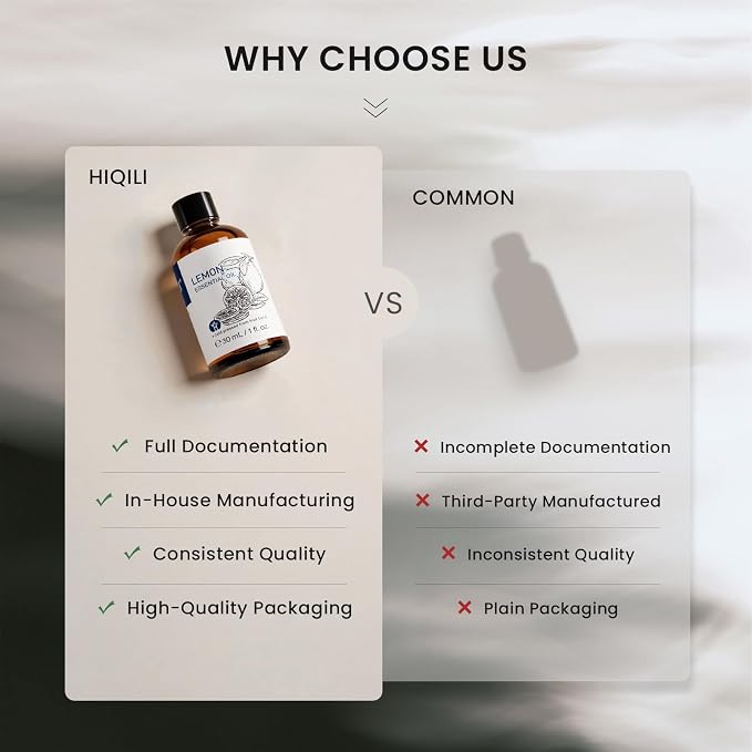HIQILI Lemon Essential Oil Sharing Pack for Diffusers & Cleaning, DIY