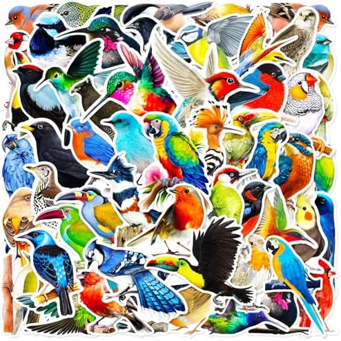 DothRayan 100 Pcs Birds Stickers Cute Bird Animals Stickers, Vinyl Waterproof Birds Sticker for Kids Teen Water Bottles Laptop Luggage Phone Skateboard Computer Refrigerators