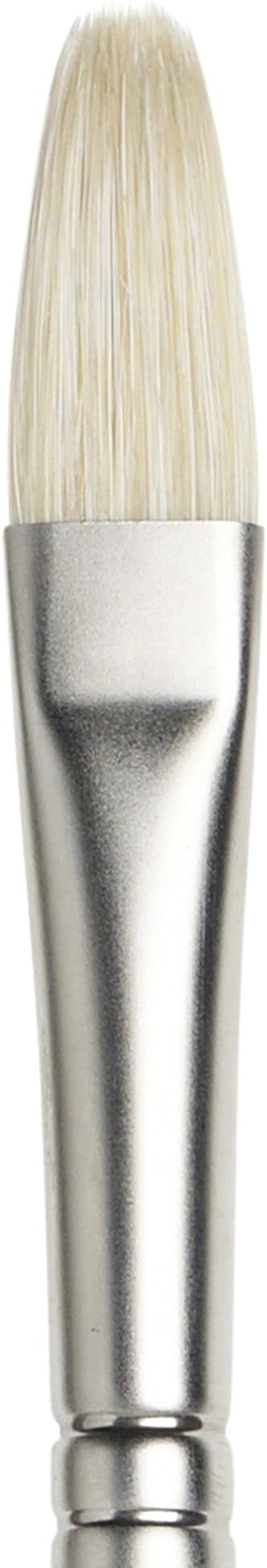 Winsor & Newton Artists' Oil Hog Paint Brush, Long Handle Size 6, Filbert | Handcrafted with interlocked Chungking bristles; Have spring, stiff, & flagged allowing large amounts of colour to be carried