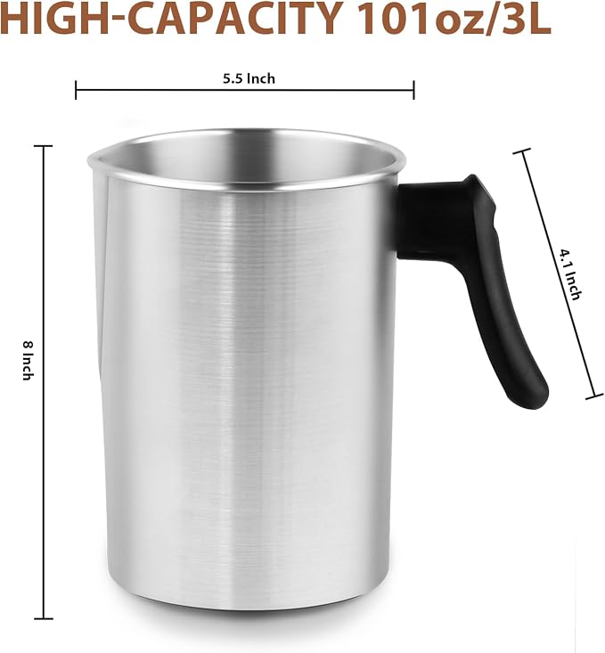 SAEUYVB 3L Aluminum Candle Wax Melting Pouring Pot