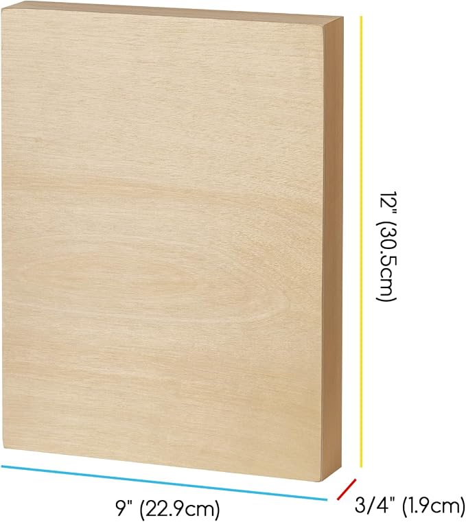 MEEDEN Unfinished Wood Canvas Board:9x12 Canvas Panel Pack of 4