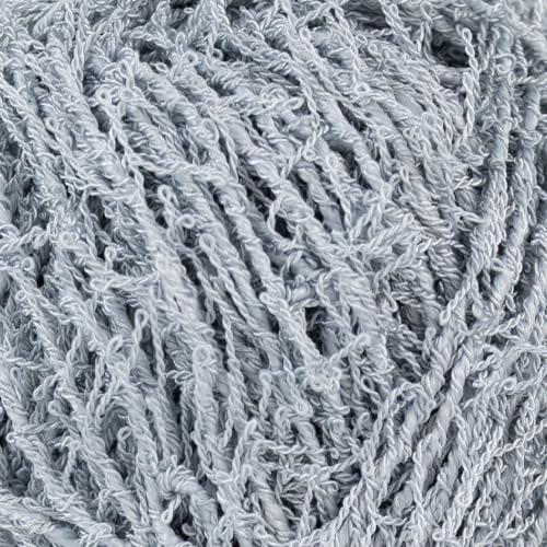 Makromecity Bubble Scrubby Yarn - 100% Premium Polyester Yarn for Crocheting and Knitting - 3.5 Oz (100g), 98 Yds (90m) - Ideal for Dishcloths, Crafting & Bath Washcloths (Light Grey, 3 Skeins)