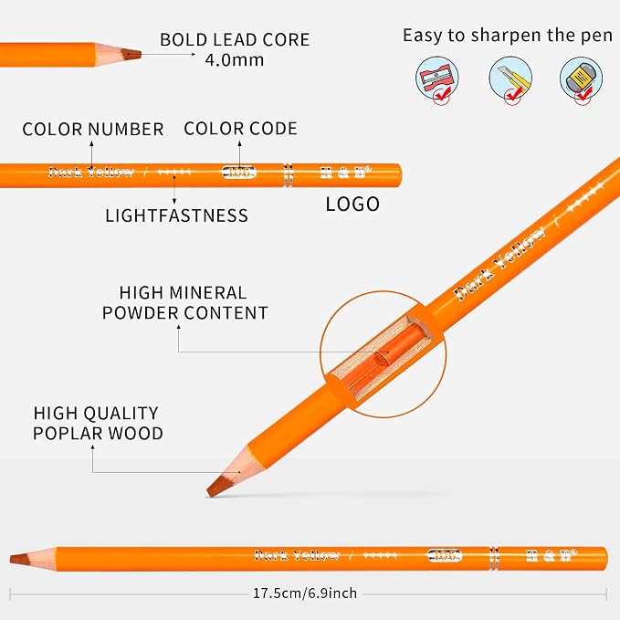 H & B 182 PCS Colored Pencils Kit, Art Supplies for Adult Coloring,Oil Based Soft Core, Ideal for Coloring Sketching Shading, Art Pencil Set for Artists, Wooden Color Pencils