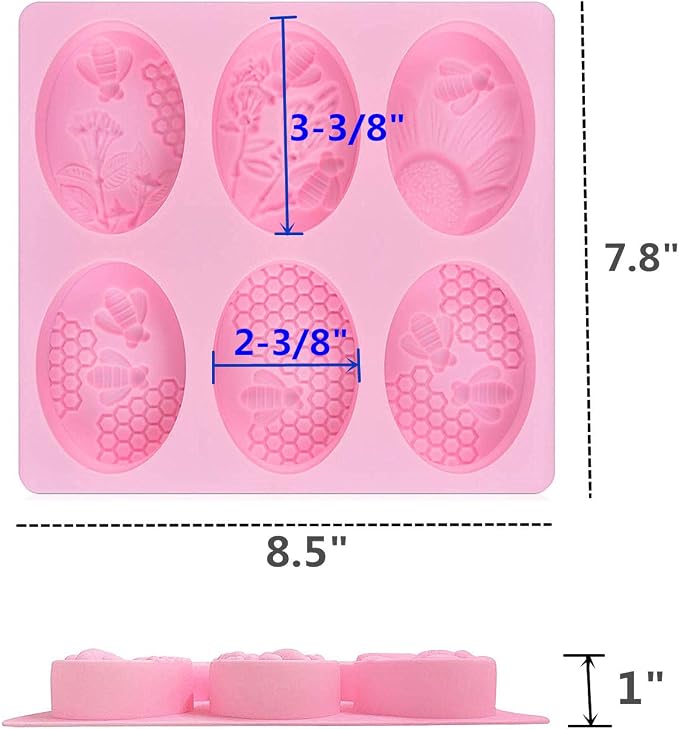 2Pcs Bee Silicone Soap Molds Honeycomb Molds | for Chocolate, Jelly,Candy Making