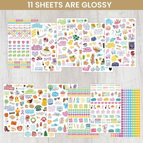 Bloom Daily Planners Planner Sticker Value Pack (13 Unique Sheets / 1,000+ Stickers) - New Variety Assortment Bundle for Planning & Decorating