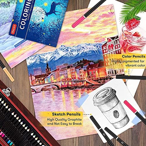 iBayam 150-Pack Deluxe Wooden Art Set Crafts Drawing Painting Kit