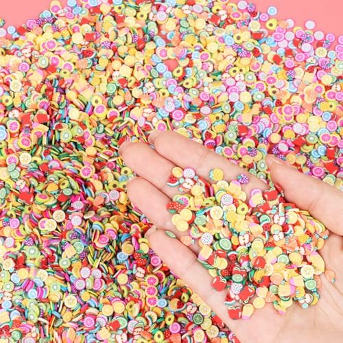 DIYASY 180g Fake Fruit Sprinkles, 6.35 oz Mini Faux Sprinkle Polymer Clay Slices Non-Edible for Crafts Art DIY Decoration Plastic Slime Filler