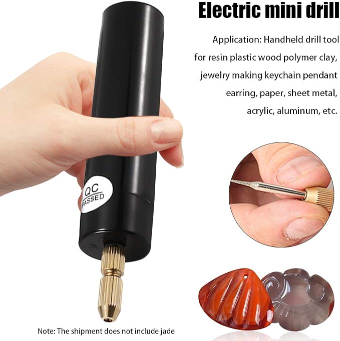 Micro Handheld Drill Bits, 0.7-1.2mm Mini Electric Resin Drill Set for Casting Resin DIY Molds Keychain Jewelry Craft Making(COLOR:black)