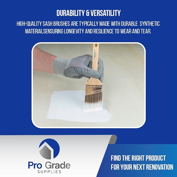 Pro Grade - Paint Brushes - 2Ea 3" Angle Brushes (Pack of 2)