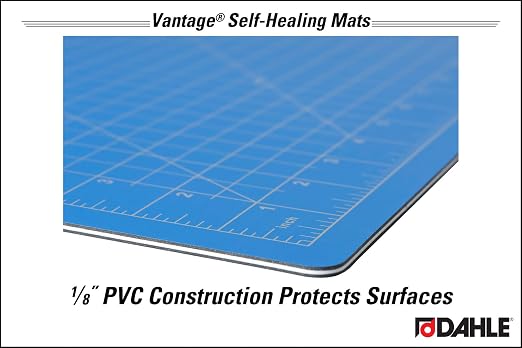 Dahle Vantage 10690 Premium Self-Healing Cutting Mat, 9"x12", 1/2" Grid, 5 Layers for Max Healing, Perfect for Crafts & Sewing, Blue