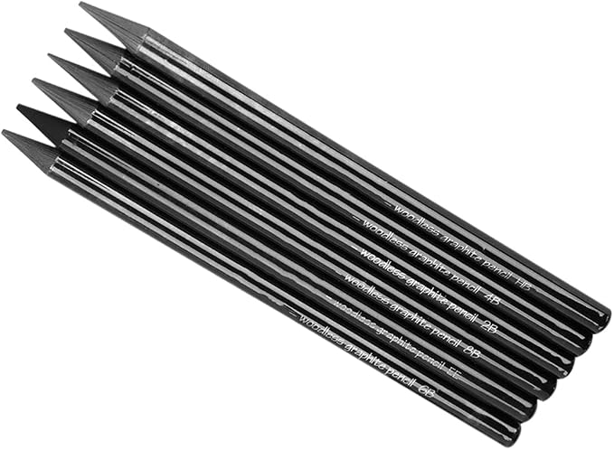 PENINSULA LOVE 6Pcs Woodless Graphite Pencils HB 2B 4B 6B 8B EE Artist Professional Drawing Pencil Set for Sketching Shading Writing for Adult Artist Hobbyist Beginner