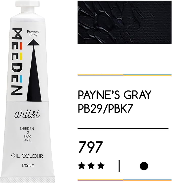 MEEDEN Artist Grade Oil Paint: Payne's Gray - 170ml/5.7oz Tube | Professional Art Paints and Supplies for Canvas Painting
