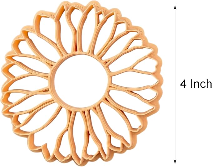GOTO CLAY TOOLS Trinket Dish Cutter for Polymer Clay, Sunflower Trinket Dish Cutter, 4 inch Length, Embossed Polymer Clay Cutters, Sharp Edge