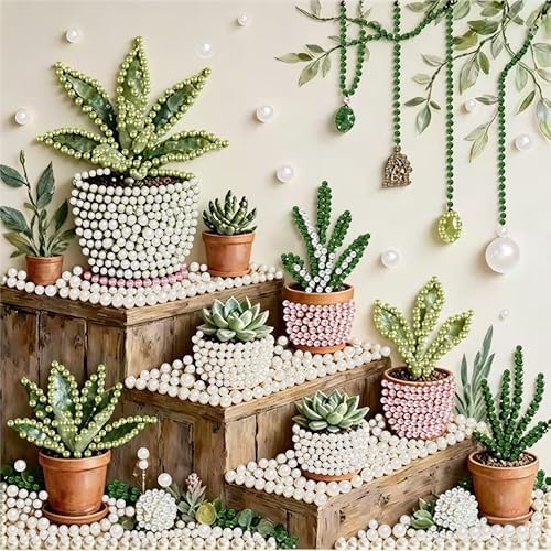 Potted Plant Pearl Painting Kits for Adults,Diamond Painting 11.8 x 11.8In