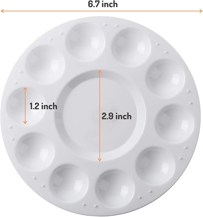 Mr. Pen- Round Paint Tray Palettes, 4 Pack | Plastic White Palettes for Students, Kids, Paint Holder, DIY Craft Class, Painting