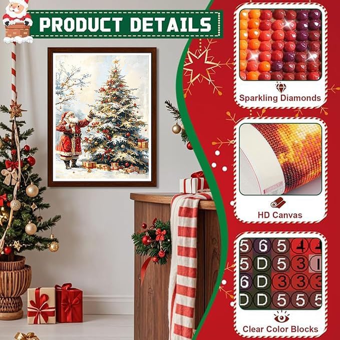 Christmas Diamond Art Kits for Adults,Christmas Tree Diamond Painting