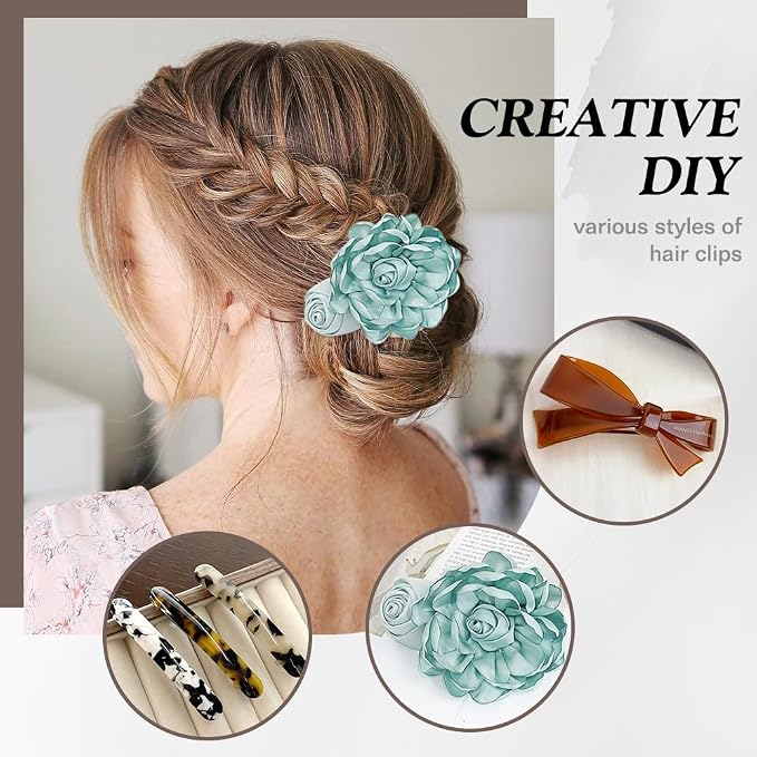 Dizila 20 Pieces 6cm/2.4" Plain Blank DIY Craft Project Silver Metal French Hair Barrettes with Strong Hold Snap Hair Clips Accessories for Women Girls Teens